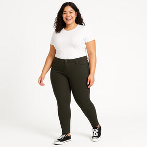 NWT Calvin Klein Jeans Ponte Knit Mid Rise Leggings – Size 14 – Peat Green